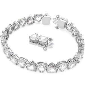 Authentic Swarovski Millenia Triangle Crystals Bracelet in Rhodium With Box